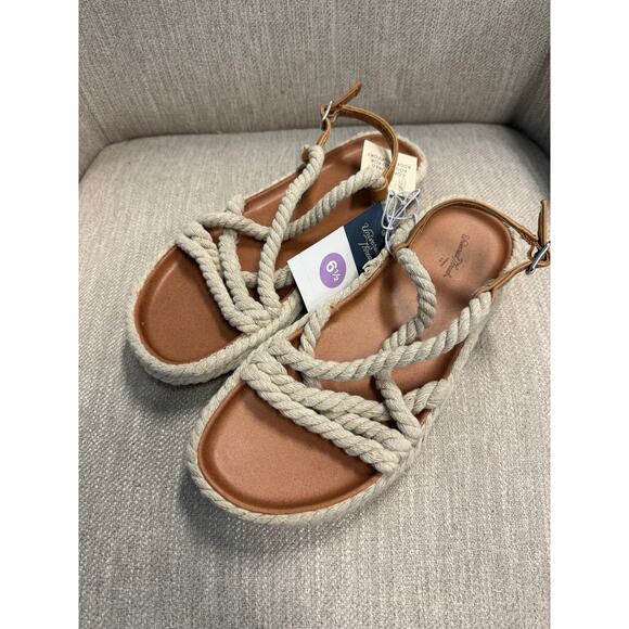 NWT Ladies Universal Thread Serena Rope Sandals - Size 6.5 - Picture 1 of 4